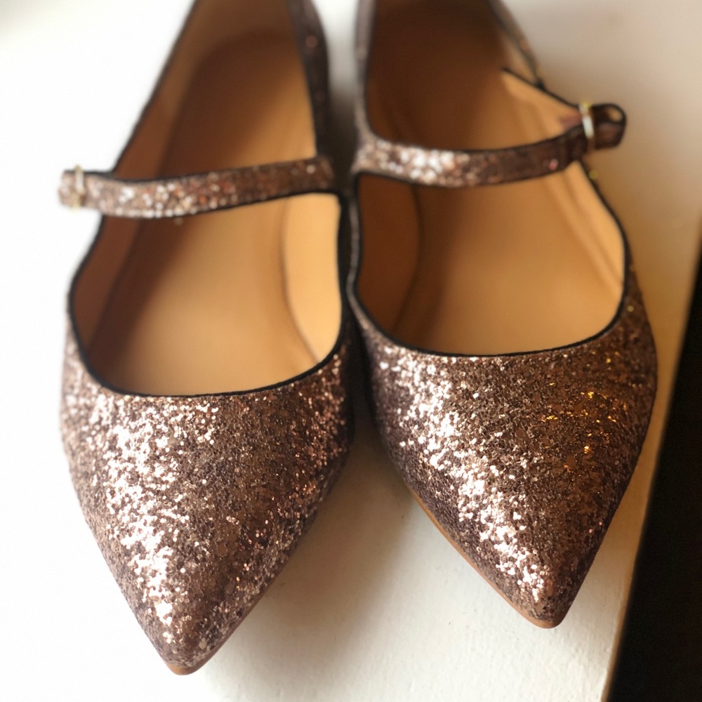 J. Crew Mary Jane Flats in Rose Gold